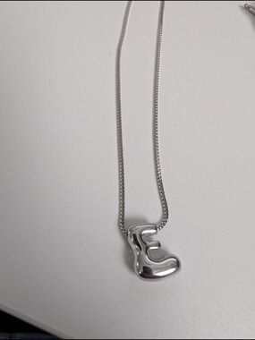 Silver Color Letter E Pendant Necklace - Women Jewelry